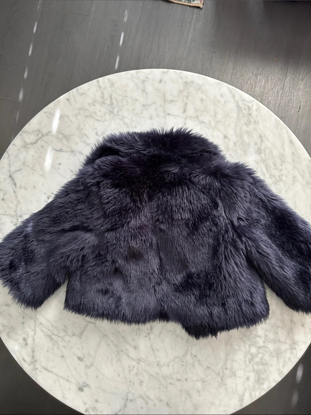 Janie & Jack Faux Fur Jacket in Deep Navy size 3-4 T